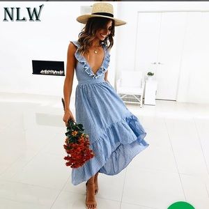 NLW striped ruffle dress